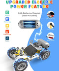 10 In 1 STEM Toys For Kids Ages 4 5 6 7 8 Build Kit With Electric Motor and racing car model, highlighting electric power feature