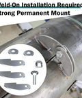 Heavy Duty Eight Inch By Two And A Quarter Inch BBQ Smoker Hinges Weld On Steel Door Hinges For Three Sixteenths Inch Plate