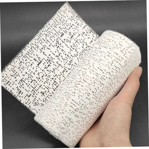 Heavy Duty Pro Grade Patch Kit With Plaster Gauze Strips for drywall repair, wide long roll visible in hand for DIY projects and repairs