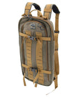 Versatile Tactical Hydration Pack With MOLLE System And Three Wear Modes in khaki with chest pack attachment