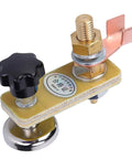 Heavy Duty Welding Magnetic Ground Clamp With 02 Inch Brass Connector And Thick Insulation For Powerful Magnet Attachment To Smooth Metal Surfaces So You Can Keep It Portable close-up of clamp with 6mm insulation and brass connector.
