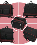 seyfocnia tactical foldable travel bag with wheels, black with red piping, front view
seyfocnia tactical foldable travel bag with wheels, black with red piping, back view
seyfocnia tactical foldable travel bag with wheels, black with red piping, side view
seyfocnia tactical foldable travel bag with wheels, black with red piping, bottom view
seyfocnia foldable luggage bag with top handles, wheels, black, top view