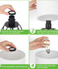 Assembly instructions for Two Modern Table Lamps For Bedroom Nightstand Dorm Or Office With White Fabric Shade And Black Metal Base