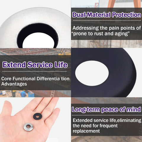 Ranstac stainless steel bonded sealing washers with neoprene/EPDM; for screws and bolts, 100 pcs