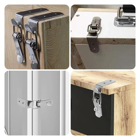 Stainless Steel Spring Loaded Hook Lock Bolt Toggle Latch Clamp For Doors Drawers Cabinets Toolbox And Closets 4 Pack With Lock Bolts