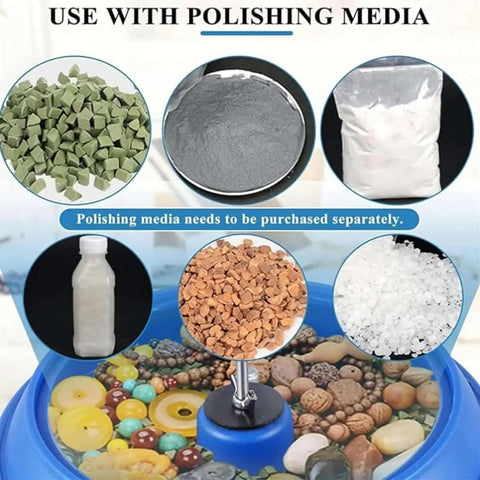 Polishing media options for High Frequency Vibration Tumbler Polisher For Jewelry, Stone And Metal Parts, 6.2L Drum