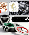 Visual showing Multi Size O Ring Kit For Car AC Repairs 139 Piece Set With 85 Washers And 54 Rubber Gaskets in use and stacked gaskets