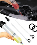 Driveway Ready Manual Oil Extraction Pump For Cars 200Cc Vacuum Fluid Siphon Tool with tubes and gaskets for maintenance.