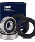 Front Load Washer Tub Bearing And Seal Kit Replacement For W10772619 W10283358 showing stainless steel bearings and seals in packaging.