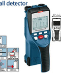 Nail Your Next Home Project Straight Up With This Hella Reliable Wall Scanner And Metal Detector Featuring Millimeter Exact Center Targeting For Busy Contractors, shown in blue with screen and buttons.