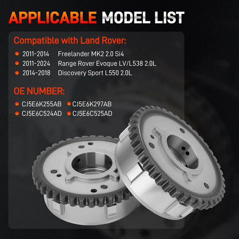 Tight As A Drum 2.0L Timing Chain Kit With Dual Vvt Gears And Oil Pump Assembly For Land Rover Freelander Evoque Discovery model compatibility list.