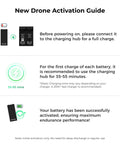 New Drone Activation Guide with battery charging instructions and images for Follow Me Drone With Camera And Self Flying Mode.
