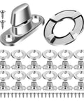 Built Tough Galvanized Turn Button Fasteners Twenty Pack Twist Lock Hardware To Secure Canvas And Marine Tarp Tight On Boats Furniture And Outdoor Projects Without Any Tools Needed featuring metal fasteners and screws.