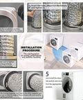 Installation steps for 4 Inch Magnetic Dryer Vent Connector Kit With Self Aligning Magnetic Connection And No Tools Needed Quick Install