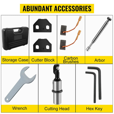 Accessories for Electric Metal Nibbler Crazy Fast Cuts 380W 1800RPM, including storage case, blades, carbon brushes, wrench, and hex key.