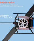 Close-up of 4 Channel RC Helicopter K127 with coreless motor and propellers, highlighting mechanical components, durable design.
