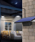 Outdoor area lit by Solar Pendant Lights With Dual LED Bulbs, IP65 Waterproof Outdoor Dusk To Dawn Auto Lamp with remote control