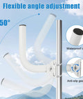 Universal Wireless Bridge Bracket Mount 2 Pack Pole And Wall Mount for Outdoor Antenna showing 150° flexible angle adjustment.