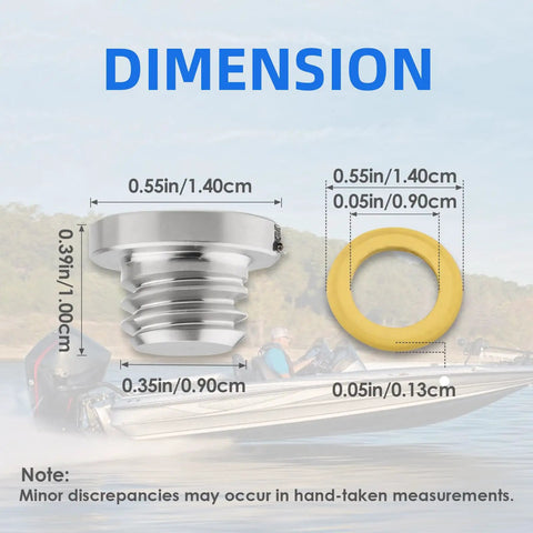 Dimensions of Two Pack Outboard Lower Unit Oil Drain Plug Kit With Vent Plug And Seals for Mercury MerCruiser