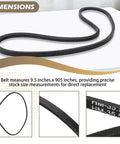 VW Aircooled Stock Size Drive Belt For Dune Buggy Builds And VW Engines 9.5 Inch Wide 905 MM Long on white background