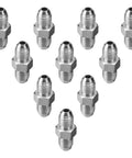 Pack Of Ten One Quarter JIC Male To One Quarter JIC Male Hydraulic Hose Adapter Fittings With Protective Cover High Pressure Up To 5000 Psi Wide Temperature Range Minus 65 To 500 Degrees Straight Tube Hydraulic Connectors, 1/4 in stainless steel