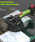 Handheld Tile Vibration Leveling Tool With 6 Speed Adjustable Settings displayed on various tiles