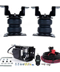 Heavy Duty Air Suspension Kit With Wireless Compressor For Silverado 1500 And Sierra 1500 4WD Trucks EZ Mount complete with air springs and compressor.