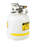 Heavy Duty Polyethylene Safety Disposal Can With Quick Disconnect Valve Vapor And Flame Resistant Shielding Twelve Inch Diameter By Twenty Inch Height