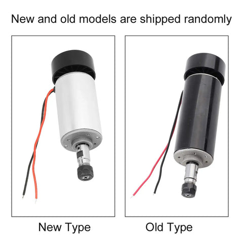 Brushless Spindle Motor 300W 52mm DC 48V CNC Spindle ER11 Air Cooled for Engraving Machines, New and Old Models Side by Side