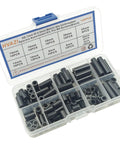 Black ABS Round Spacers Kit For M4 Screws, Unthreaded Standoffs, Metric 7Mm OD By 4.2Mm ID, 10 Size Range From 4Mm To 25Mm, 120 Pieces