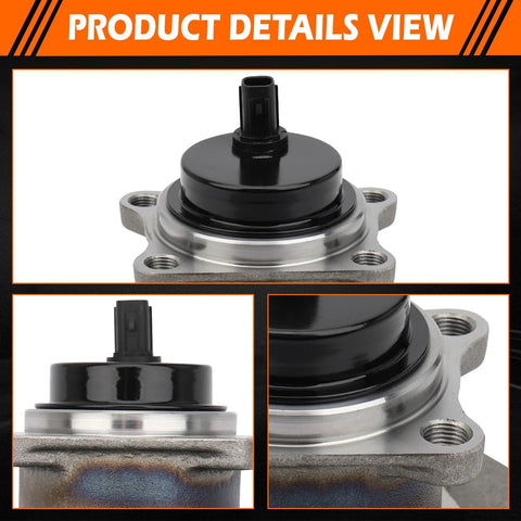 Close-up of Rear Wheel Bearing Hub Assembly 5 Lug With ABS Compatible With Toyota Corolla Im RAV4 Scion Tc NX NX300 NX300h And Lexus HS250h Replacement 512372