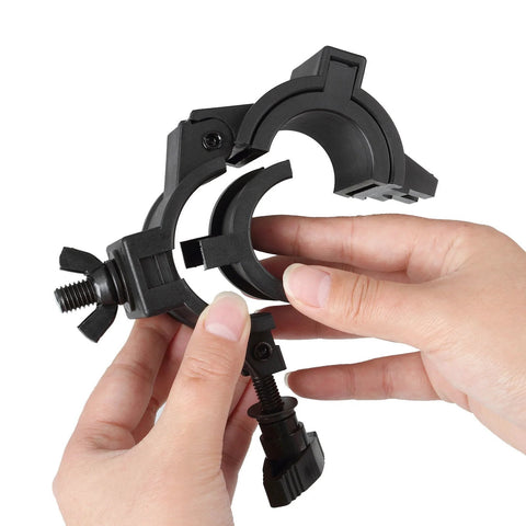 MOUNTAIN_ARK 5-pack black plastic O-clamps for DJ par light mounting on 1–2 inch pipes