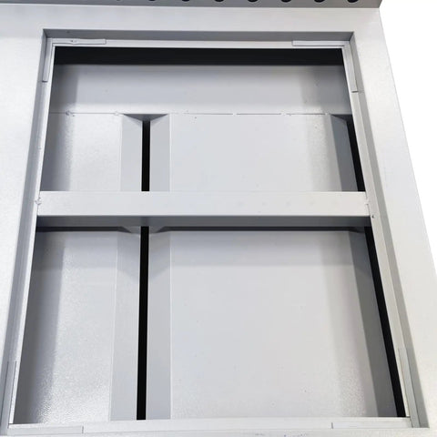 Top view of Downdraft Table Dust Collector For Metal Working And Welding Fume Extraction with Multi Stage Purification, metal surface.