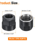 Top Shelf Er8 A Collet Clamping Nut With M10 Threads And Dynamic Balance Holes For CNC Lathe Chuck Milling Tool Holder built tough from industrial 40Cr alloy steel, displaying dimensions.