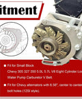 Low Mount Alternator Bracket With Double Hump Heads Adjustable Billet Kit For Small Block Chevy SBC 305 327 350 V8 installed