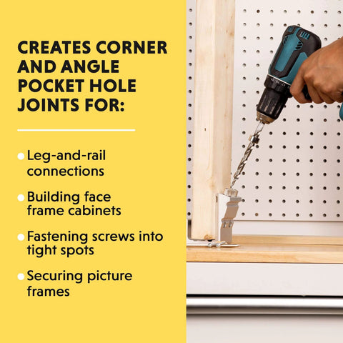 Using All In One Aluminum Pocket Hole Jig Kit With Carrying Case For Easy Corner And Angle Joints on wooden frame