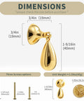 Top Shelf Heavy Duty Solid Brass Cabinet Knob Featuring Slick Brushed Gold Finish Smooth Glide Movement, 1-9/16in raindrop pull handle.
