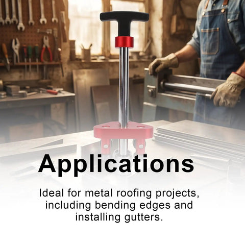 Aluminum Alloy Sheet Metal Roller Single Station Bender in a workshop for roofing projects edge rolling and precise bends.