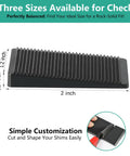 12 Piece Furniture Leveler Kit With Multi Size Rubber Shims, 3 sizes shown, cuttable for leveling feet, anti wobble pads
