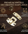 Bulk 100 Set Iron Toggle Hasp Latches With Screws For Jewelry Boxes Wood Cabinets And Storage Projects Yellow Heavy Duty Hardware Upgrade, vintage decorative hasp latch, 23mm x 20mm.