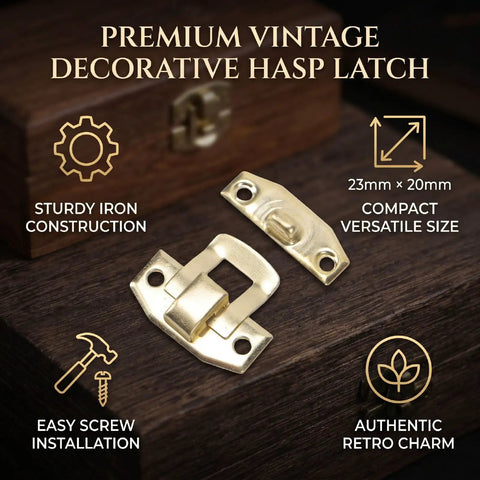 Bulk 100 Set Iron Toggle Hasp Latches With Screws For Jewelry Boxes Wood Cabinets And Storage Projects Yellow Heavy Duty Hardware Upgrade, vintage decorative hasp latch, 23mm x 20mm.