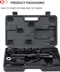 Portable Manual Hydraulic Hole Punch Kit With Six Die Set for Electrical Conduit in black case