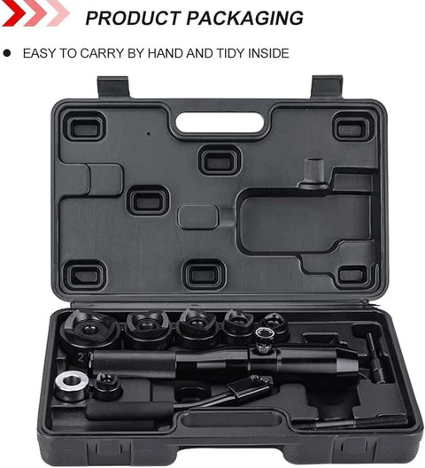 Portable Manual Hydraulic Hole Punch Kit With Six Die Set for Electrical Conduit in black case