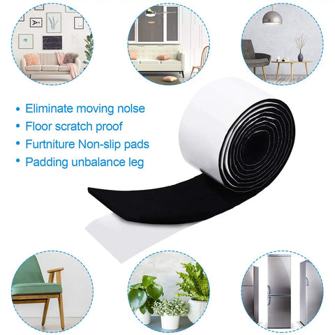 Two Pack Self Adhesive Felt Strips, Each About 59 Inches Long and 0.12 Inch Thick, rolled out with non-slip texture