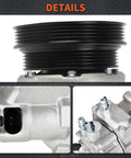 Close-up of Beefed Up AC Compressor With Clutch Co 4574Jc Dual Pulley build showing dual pulley and fittings.