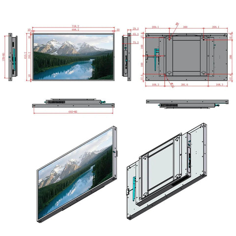 32 Inch Wall Mount Digital Signage Display With Straight Up Sharp 2K Feed And A Slim Frameless Body built for wall mounting and setup.