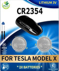 Two CR2354 Battery Pack For Tesla Model X And X Plaid Key Fob Replacement With Opening Pry Tool Included OEM Style Cells 2 Pack