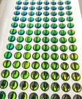 Gradient Green 3D Holographic Fish Eyes for Fishing Jigs and Soft Lure Making, Sizes 4Mm to 10Mm, Realistic Depth, Iridescent Finish