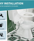 Bidet Attachment For Toilet With Dual Nozzles Frontal And Rear Wash Non Electric Fresh Water Seat Attachment Self Cleaning Nozzles