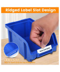 Blue bin of All In One Wall Mount Storage Rack With 30 Bin Heavy Duty Organizer For Nuts Bolts Screws Nails Beads Buttons